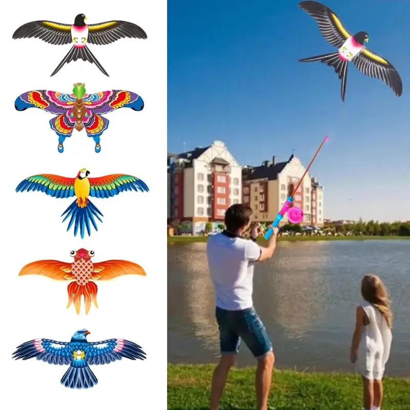 Fishing Equipment For Kids - Children Kite Toy Cartoon Eagle Foldable