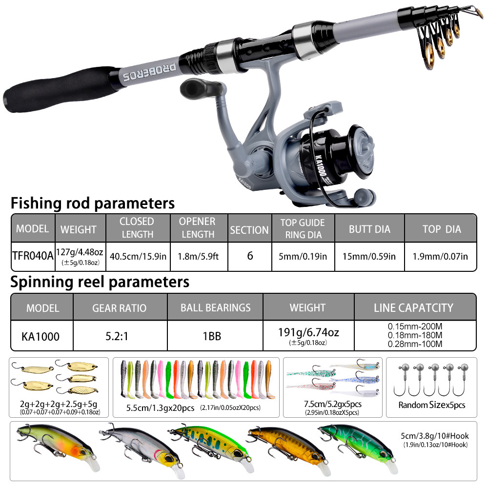 Portable Telescopic Fishing Ro - Saltwater Fishing Hook ulasan dan harga