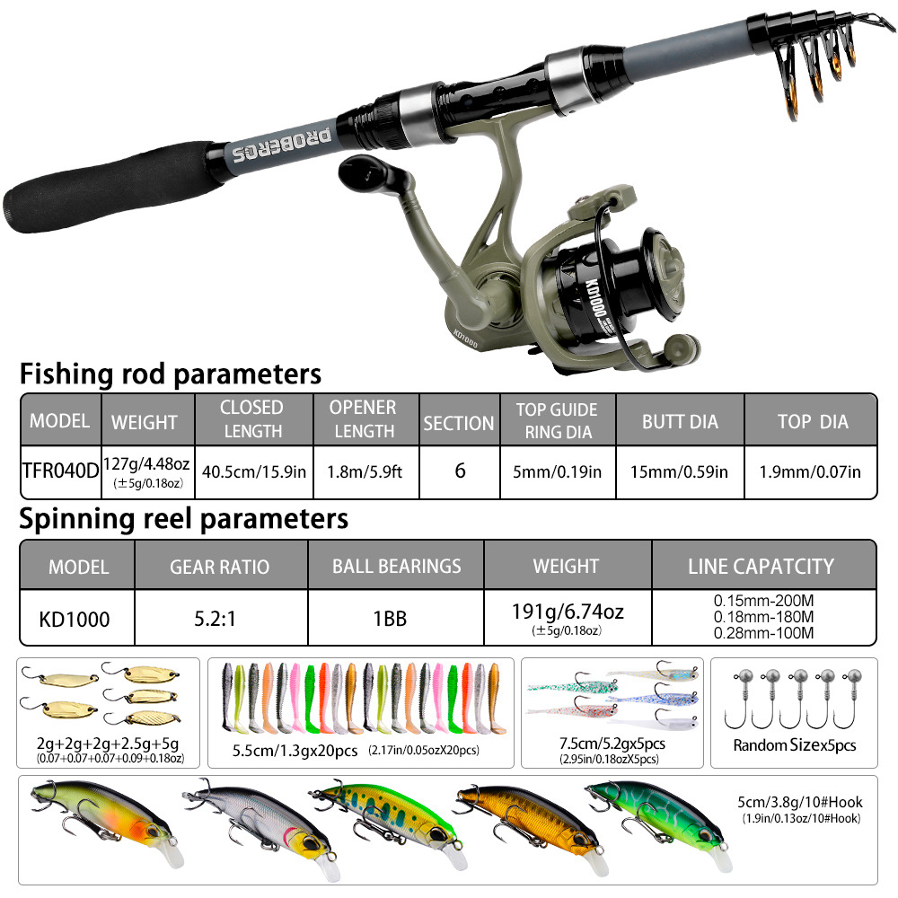 Portable Telescopic Fishing Ro - Saltwater Fishing Hook ulasan dan harga