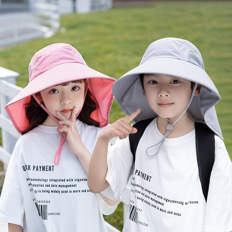Kids Sun Hat with Neck Flap UV - Fishing Equipment For Kids ulasan dan harga