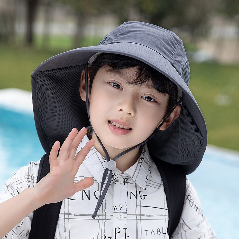 Kids Sun Hat with Neck Flap UV - Fishing Equipment For Kids ulasan dan harga