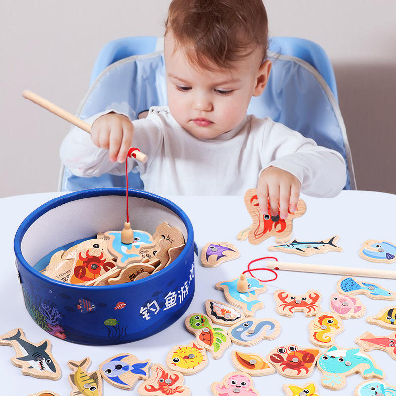 Wooden Magnetic Fishing Toys f - Fishing Equipment For Kids ulasan dan harga