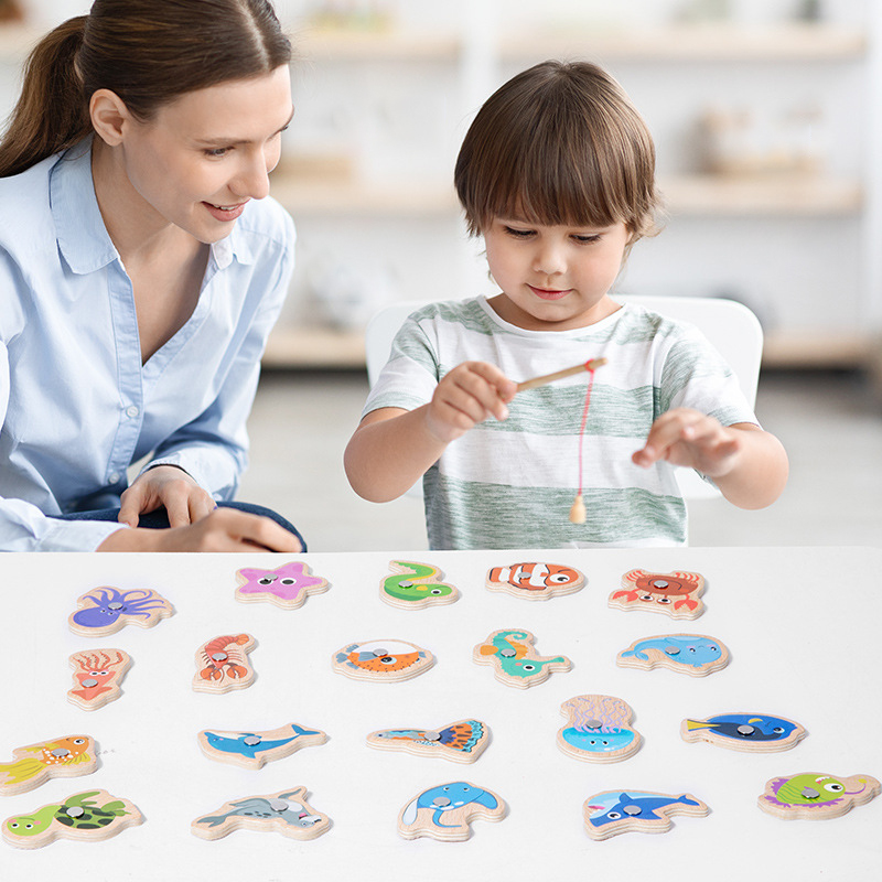 Wooden Magnetic Fishing Toys f - Fishing Equipment For Kids ulasan dan harga