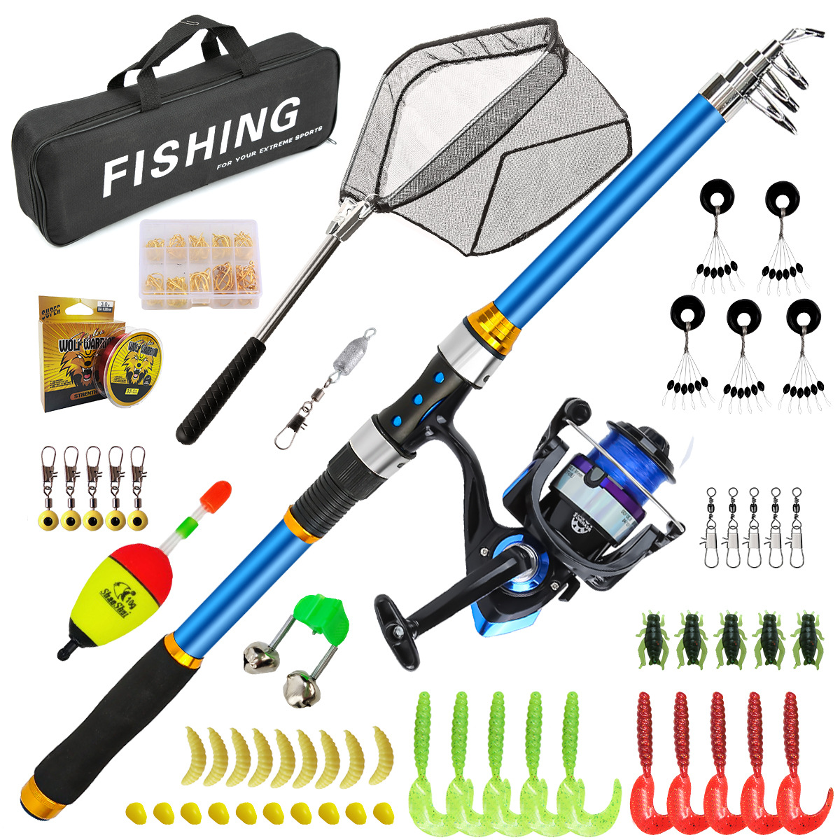 2.1-3.6M Telescopic Glass Fibe - Fishing Equipment For Kids ulasan dan harga