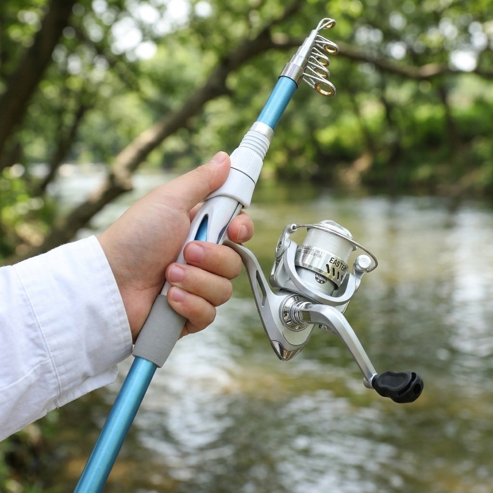 Blue White 1.8M Fishing Rod Re - Fishing Equipment For Kids ulasan dan harga