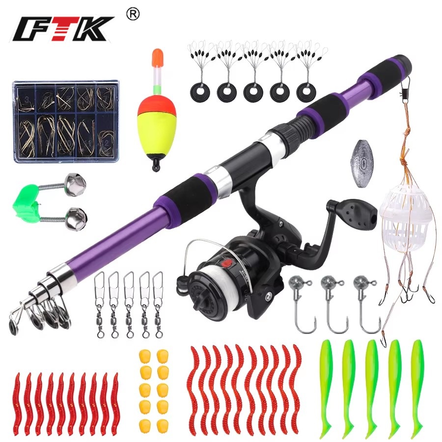 FTK 1.8M Portable Spinning Fis - Fishing Equipment For Kids ulasan dan harga